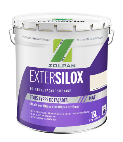Peinture extérieure façade Siloxane ZOLPAN ton pierre mat 15l