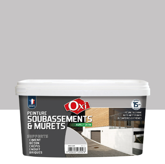 Peinture extérieure façade , OXI gris clair satiné 2.5l