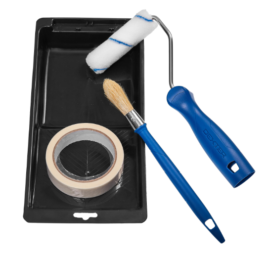 Kit d'outils mur ou plafond lisses, minirouleau 110mm DEXTER