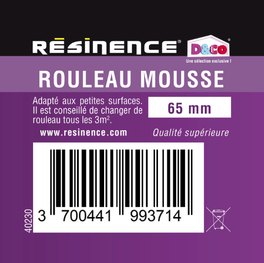Rouleau résine, vernis pour carrelage, RESINENCE, l.60 mm