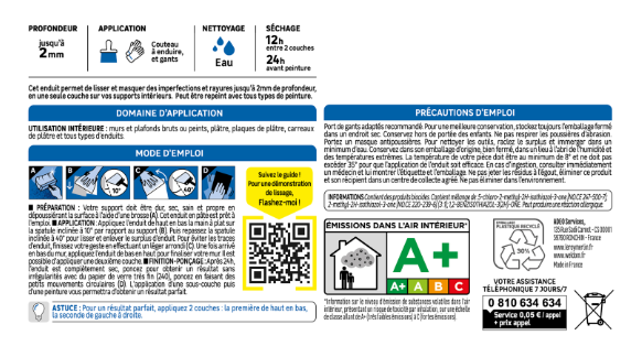 Enduit de lissage en pâte Prêt à l'emploi AXTON blanc 330 g