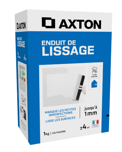 Enduit de lissage en poudre , AXTON blanc 1 kg