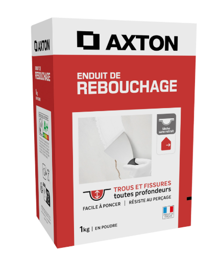 Enduit de rebouchage en poudre , AXTON blanc 1 kg