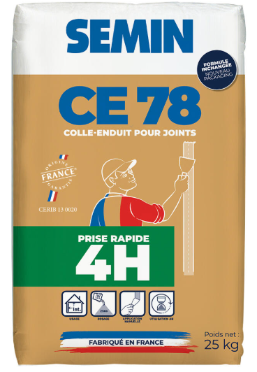 Enduit joint plaque plâtre CE78 4H SEMIN, poudre 25kg