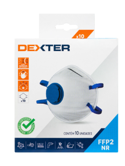 Lot de 10 masques jetables contre la poussière ffp2 DEXTER