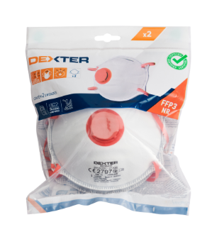 Lot de 2 masques jetables contre la poussière ffp3 DEXTER