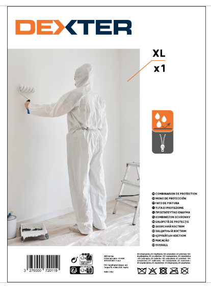 Combinaison de protection DEXTER blanc, taille XL