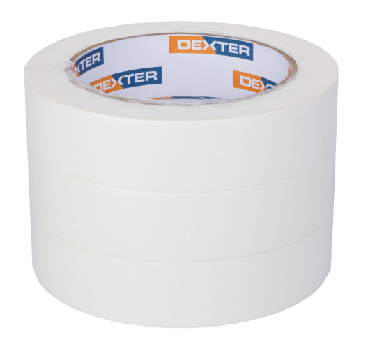 Lot de 3 rubans de masquage DEXTER l.25 mm x L.50 m surfaces lisses