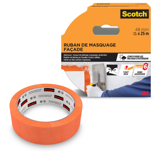 Ruban de masquage extérieur SCOTCH l.48 mm x L.25 m surfaces rugueuses