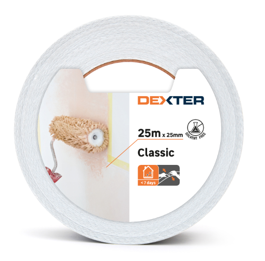 Ruban de masquage DEXTER l.25 mm x L.25 m surfaces lisses