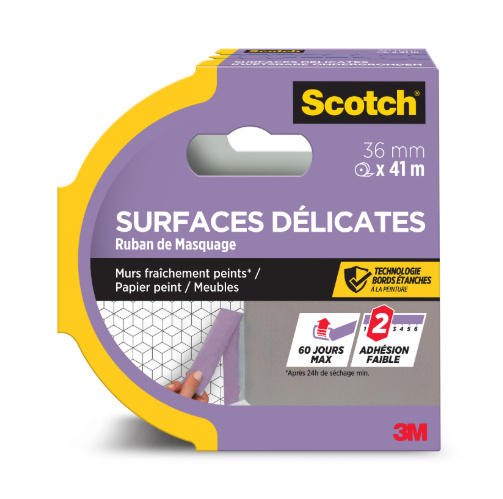 Ruban de masquage SCOTCH l.36 mm x L.41 m surfaces délicates