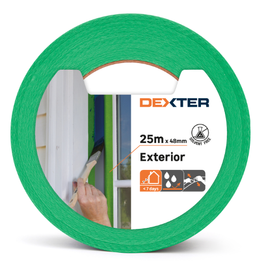 Ruban de masquage Extérieur DEXTER l.48 mm x L.25 m surfaces lisses vert