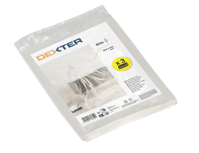 Lot de 3 bâches de protection couvre-meuble 12 micro DEXTER, L.5 x l.4 m