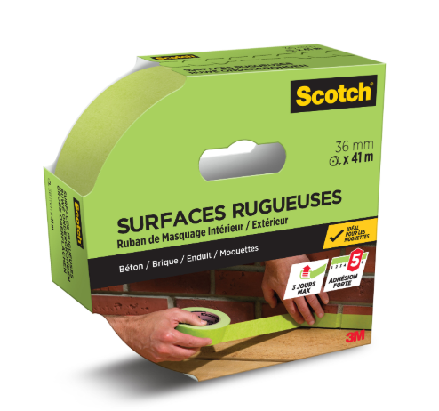 Ruban de masquage SCOTCH l.36 mm x L.41 m surfaces rugueuses