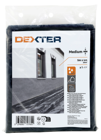 Bâche de protection DEXTER Extérieur, L.5 x l.4 m