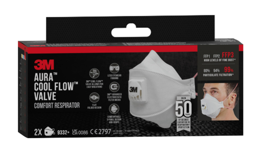 Lot de 2 masques de protection anti-poussières FFP3 3M