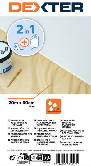 Bâche de protection DEXTER, L.20 x l.0.9 m