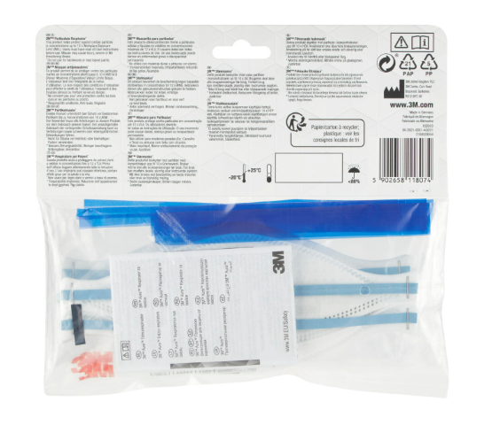 Lot de 3 masques pliables anti-poussières FFP2 sans valve 3M