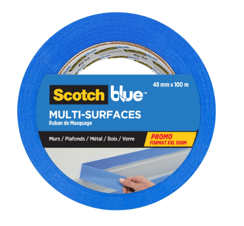 Ruban de masquage SCOTCH l.48 mm x L.100 m Multi-Surfaces