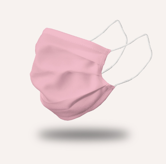 Lot de 2 masques rose tissu lavables à usage non sanitaire, taille junior