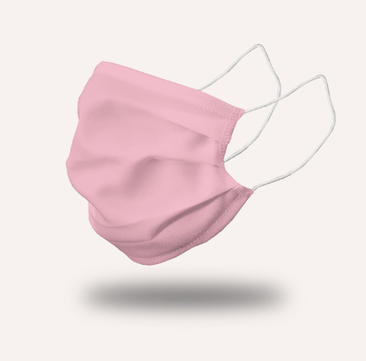 Lot de 2 masques rose tissu lavables à usage non sanitaire, taille junior