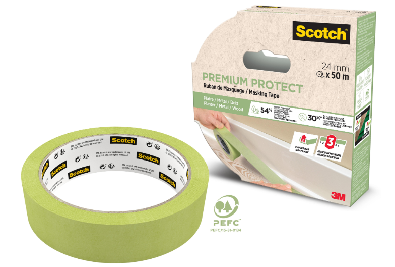 Ruban de masquage SCOTCH l.24 mm x L.50 m surfaces lisses