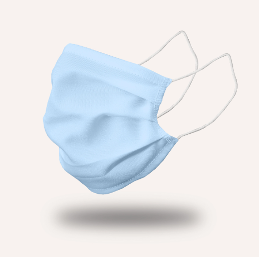 Lot de 2 masques bleu clair tissu lavables à usage non sanitaire, taille enfant