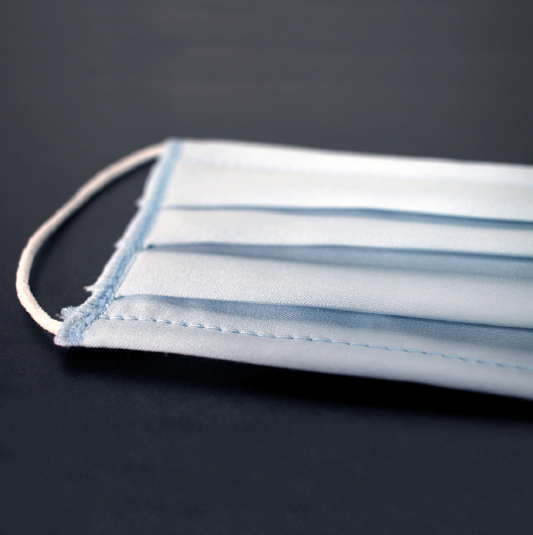 Lot de 2 masques bleu clair tissu lavables à usage non sanitaire, taille enfant