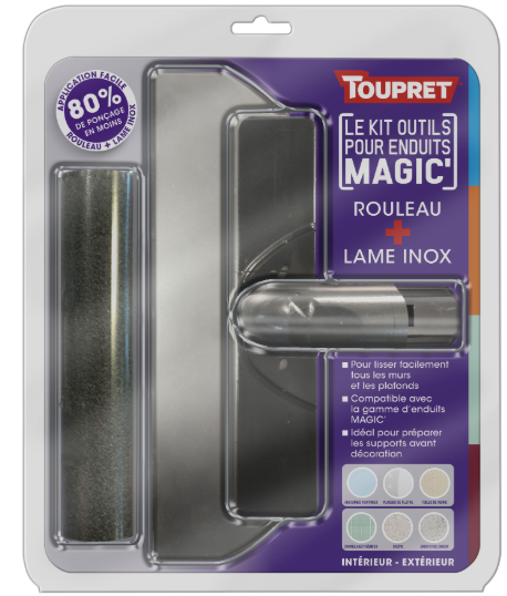 Kit outils pour enduire rouleau et lame Magic' TOUPRET