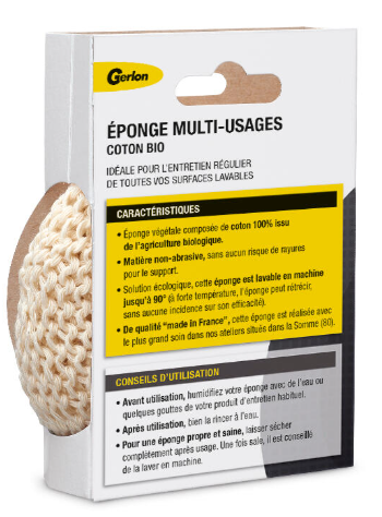 Eponge naturelle Bio, multiusages universel, GERLON