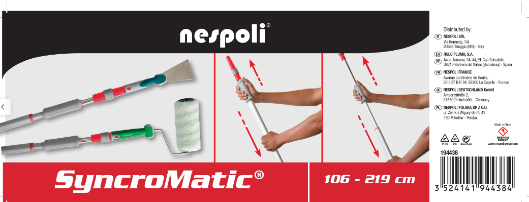 Perche peinture 106 - 220 cm aluminium NESPOLI