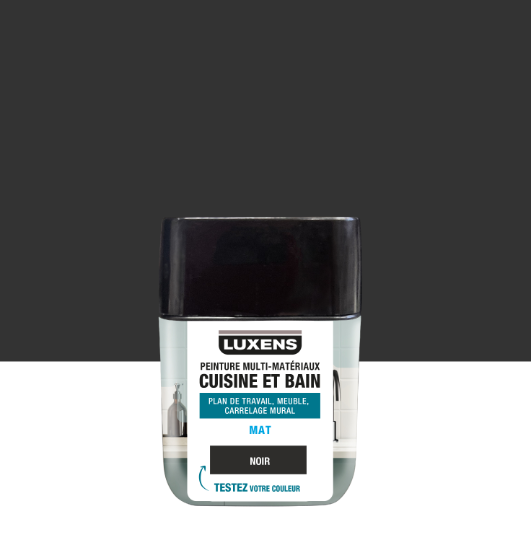 Testeur peinture carrelage, meuble, crédence noir mat LUXENS Cuisine et bain 75ml