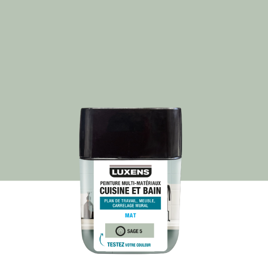 Testeur peinture carrelage, meuble, crédence sage 5 mat LUXENS Cuisine et bain 75ml