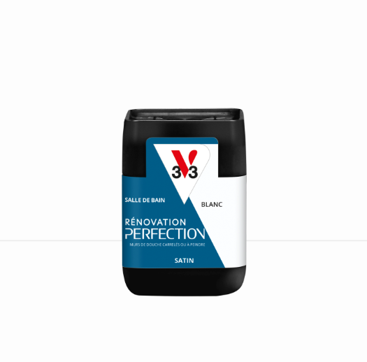 Testeur peinture mur blanc satin V33 Rénovation cuisine et bain 75ML