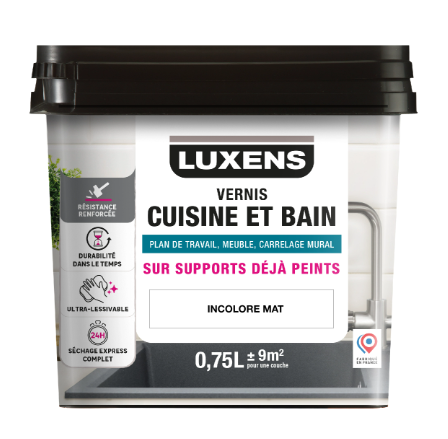 Vernis Cuisine et bain, LUXENS, incolore mat, 0.75 l