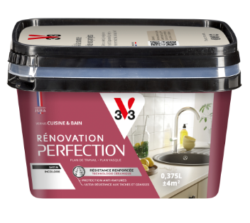 Vernis Rénovation cuisine et bain, V33, incolore satiné, 0.375 l