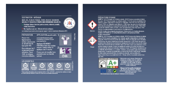 Résine de finition évier protecteur RESINENCE, incolore brillant, 0.5 l