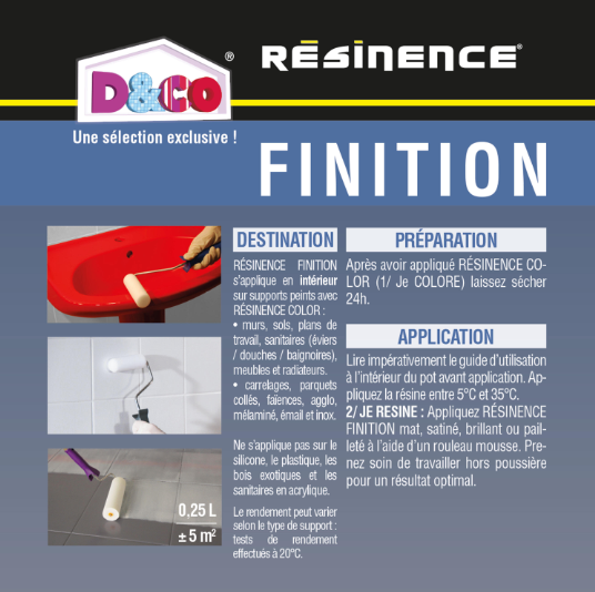 Résine de finition évier protecteur RESINENCE, incolore brillant, 0.5 l
