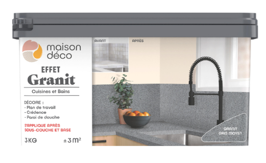 Enduit décoratif Masqu'carrelage granit MAISON DECO, gris moyen, 3kg