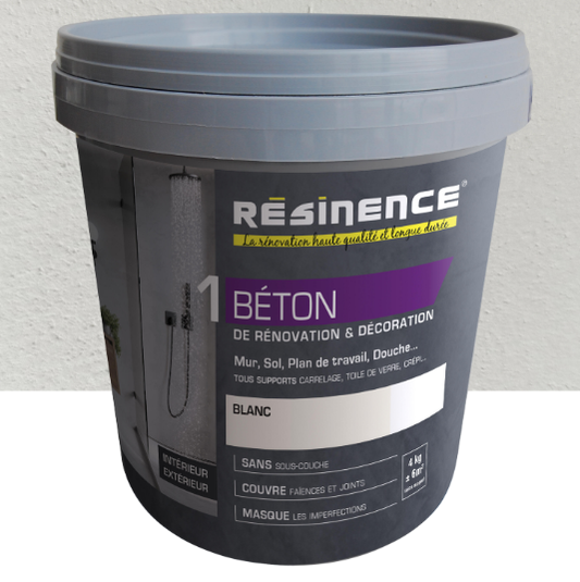 Enduit Béton mur, sol carrelage RÉSINENCE, blanc, 4 kg