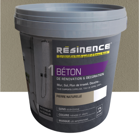 Enduit Béton mur, sol carrelage RESINENCE, pierre naturelle, 4kg