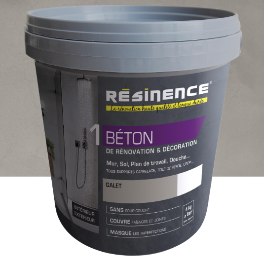 Enduit Béton RESINENCE, Gris galet 4kg