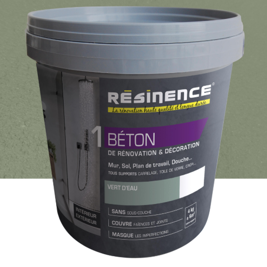 Enduit décoratif Beton RESINENCE, vert d'eau, 4 kg