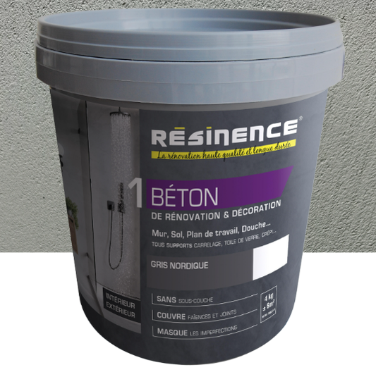 Enduit décoratif Beton RESINENCE, gris nordique, 4 kg