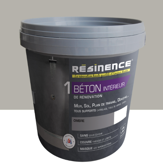 Enduit Béton mur, sol carrelage RÉSINENCE, gris ombre, 4 kg