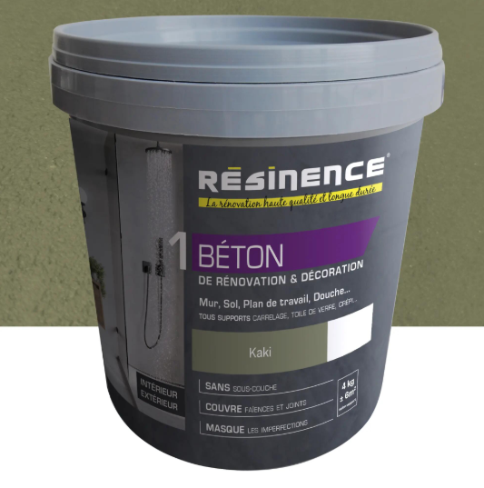 Enduit décoratif Béton mur, sol carrelage RESINENCE, kaki, 4 kg