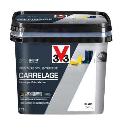 Peinture sol, carrelage Décolab® V33, blanc satiné, 0.75L