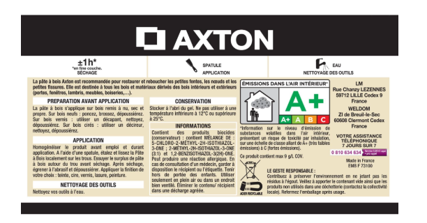 Pâte à bois AXTON chêne clair 60 g
