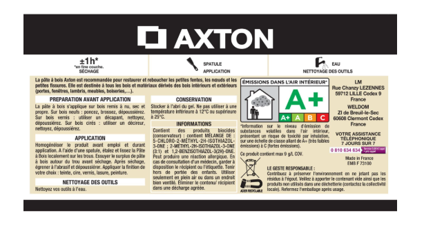 Pâte à bois AXTON wengé 60 g