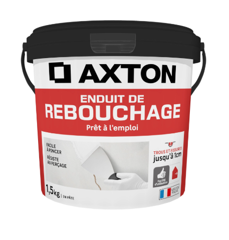 Enduit de rebouchage en pâte Prêt à l'emploi AXTON blanc 1.5 kg